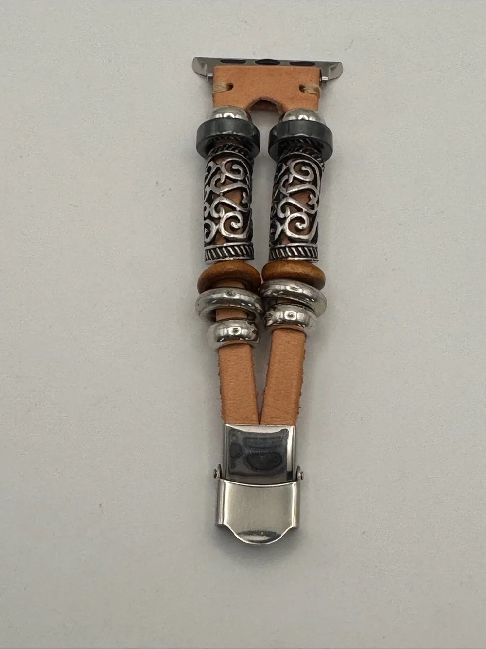 FANCY BANDS™️ Boho-Leather Steel Bracelet Band For Apple Watch 45mm